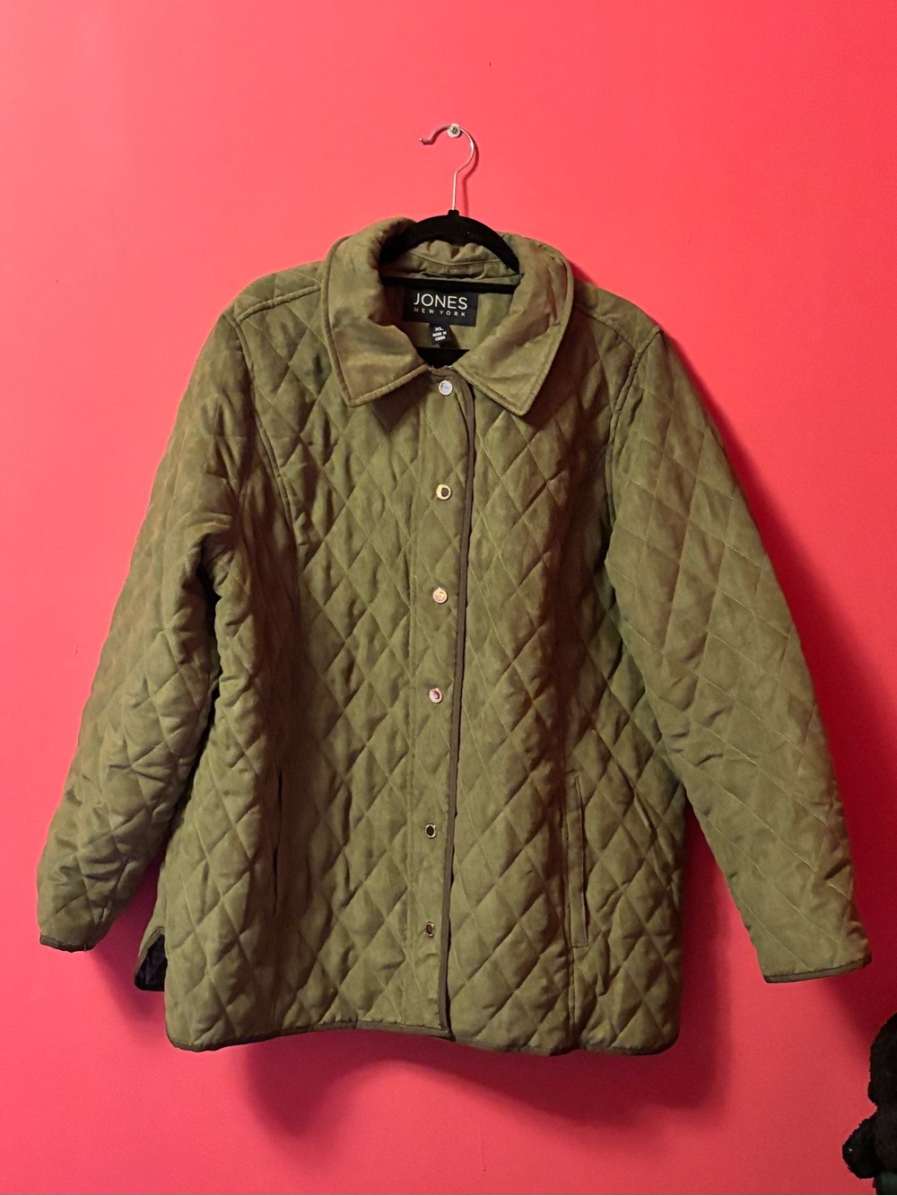 Jones New York Quilted Olive Utility Jacket